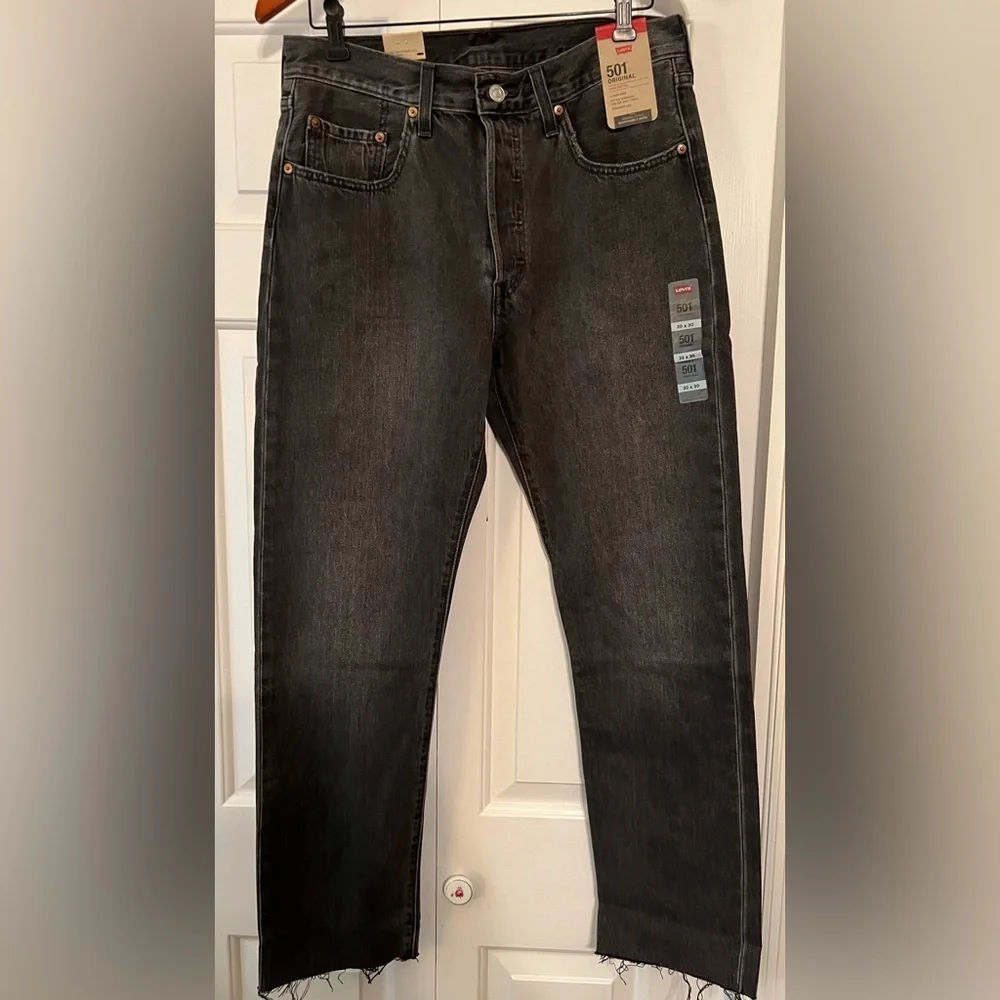 Levi's Men's Black 501 High Rise Straight Leg Jeans NWT 30 X 30 #1521